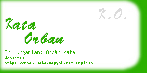 kata orban business card