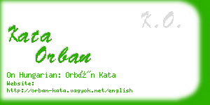 kata orban business card